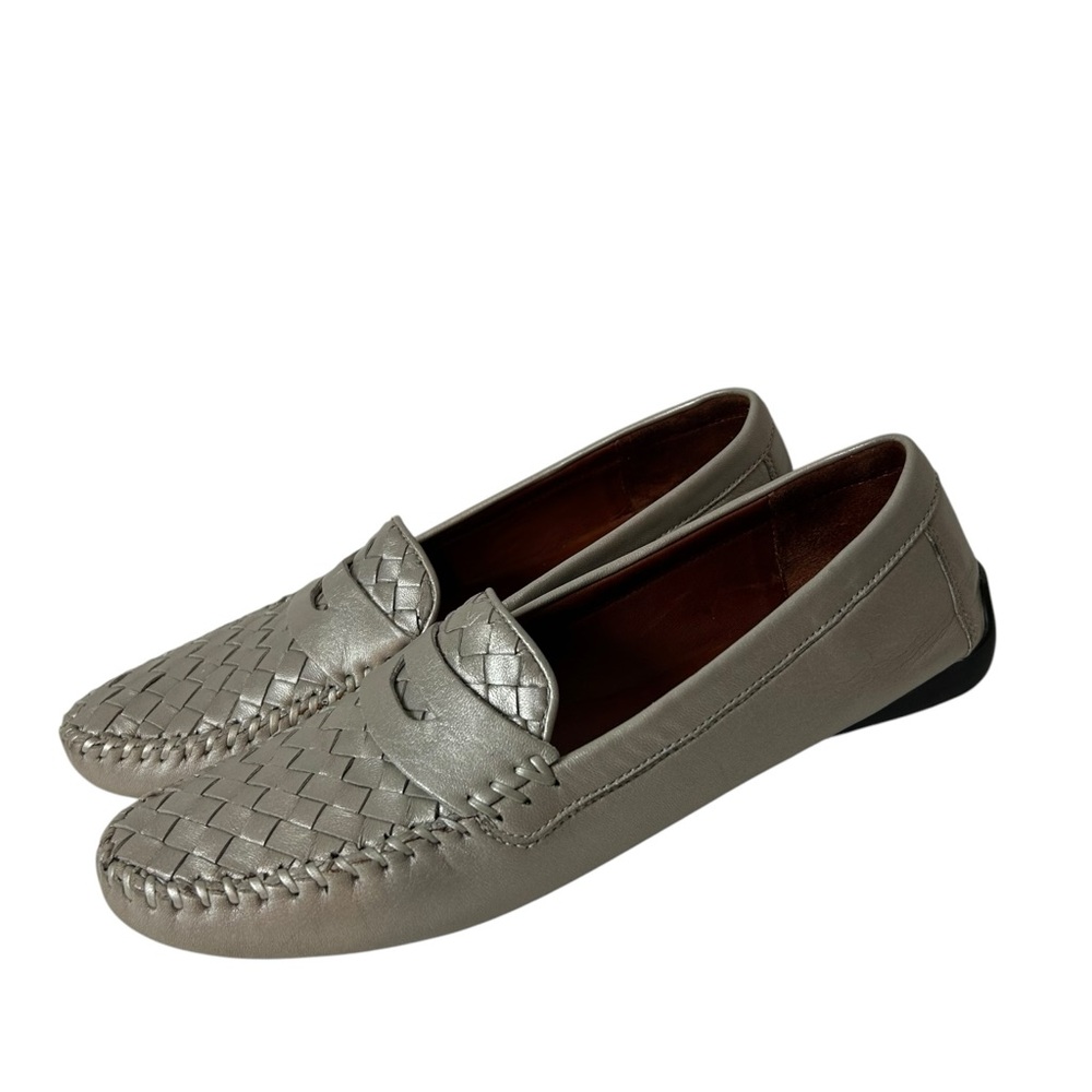 Robert Zur Petra Women Gray Silver Woven Leather Driving Loafer size 9.5 AAAA - Picture 4 of 9